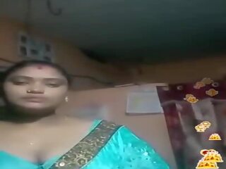 Tamil indiai nagymellű kék silky blouse él, szex film 02